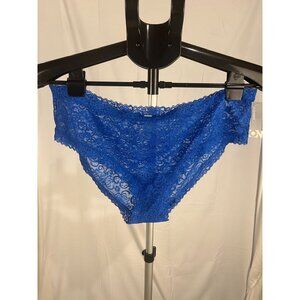 Women’s Blue Lace Brief Underwear Size L Comfortable Stylish Lingerie